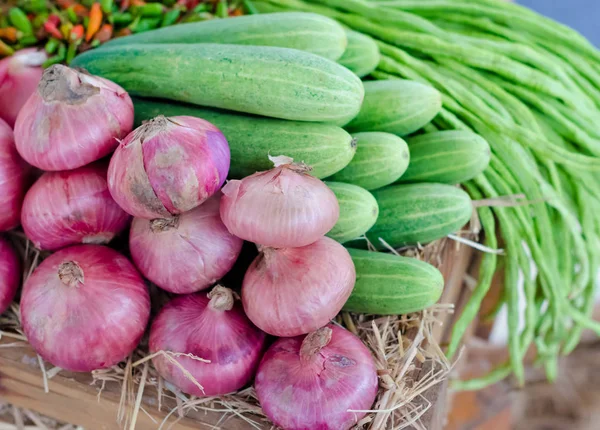 Vegetal, cebola e pepino — Fotografia de Stock