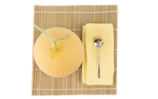 Melon owoc gotowy do jedzenia, widok z góry — Zdjęcie stockowe