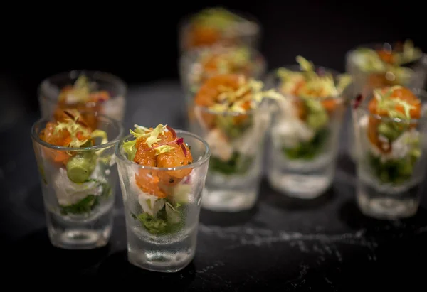 Alimentos de fusión, Aperitivo en vidrio —  Fotos de Stock