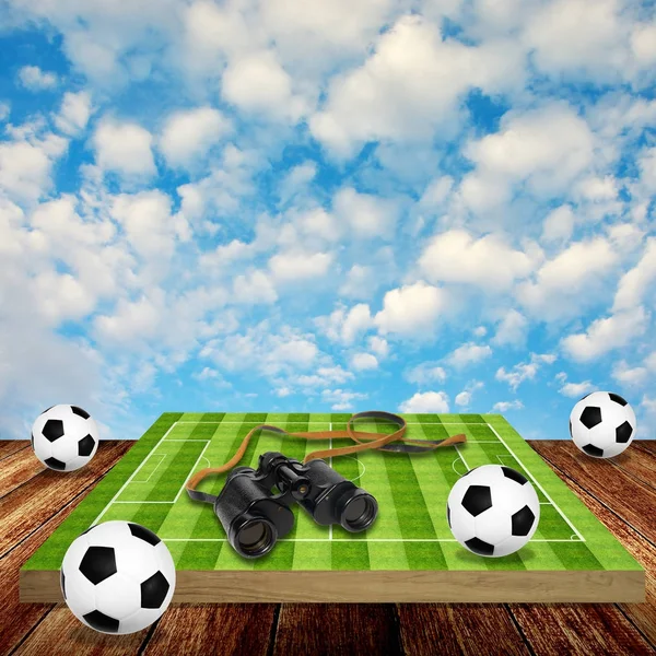 Terrain de football binoculaire, Concept de jeu de football — Photo