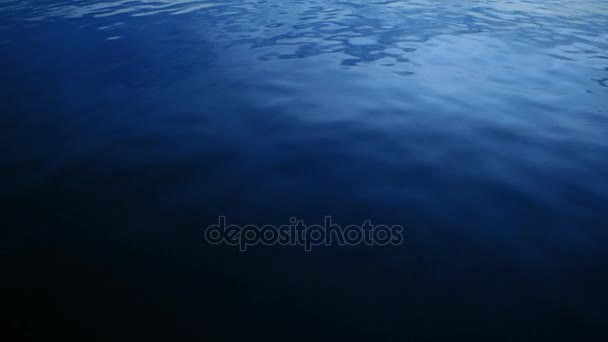 Глубоко-голубая поверхность моря с волной — стоковое видео