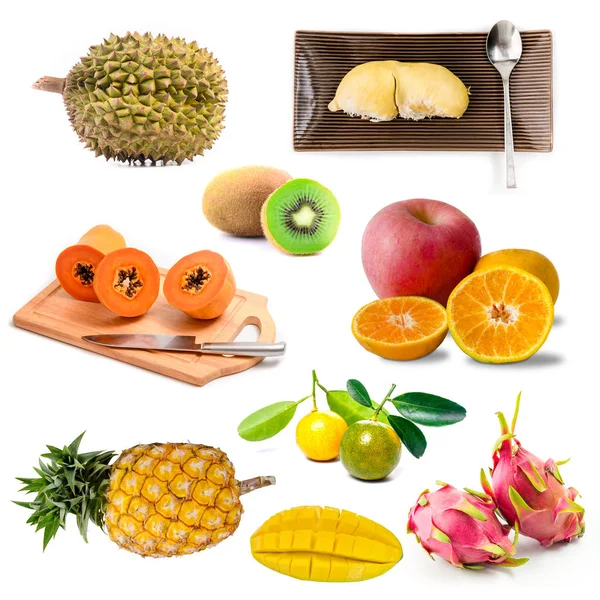 Tropical fruit ready to eat isolated on white — Stock Photo, Image