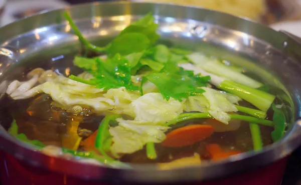 Vegetable in hot pot, Dinner time — Stock Photo, Image