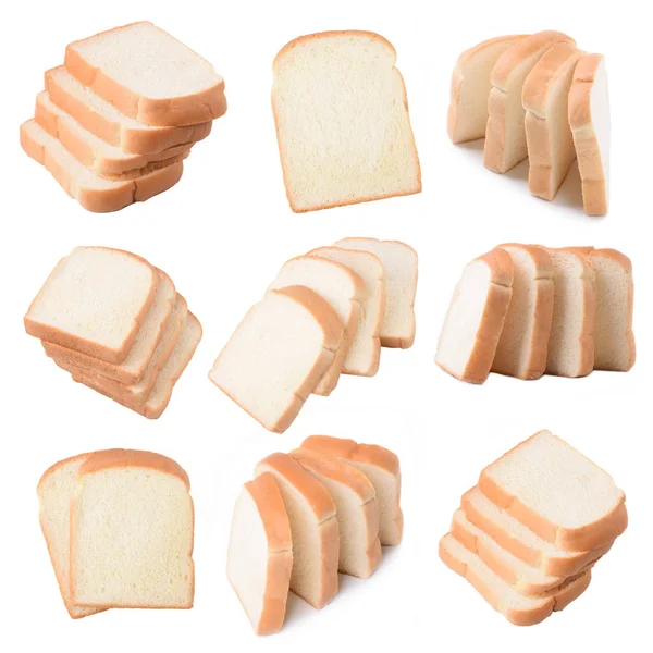 Σύνολο ψωμιού που απομονώνεται σε λευκό φόντο — Φωτογραφία Αρχείου