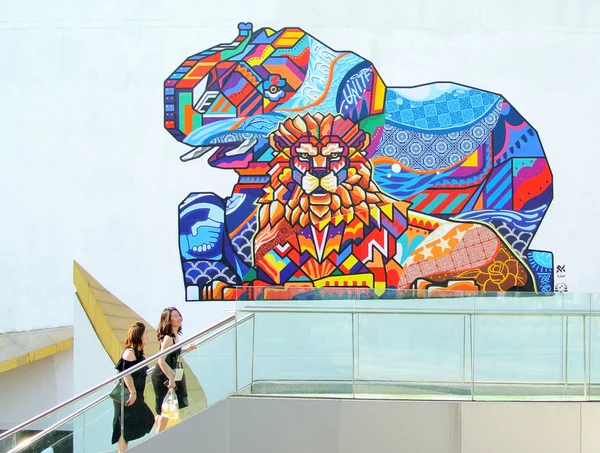 Bangkok Thailand März Touristenspaziergang Pessach Mit Moderner Kunst Bangkok Kunst — Stockfoto