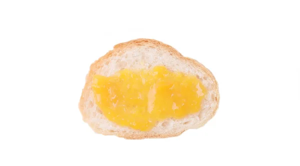 Sauerteigbrot Mit Mango Marmelade Auf Weißem Hintergrund — Stockfoto