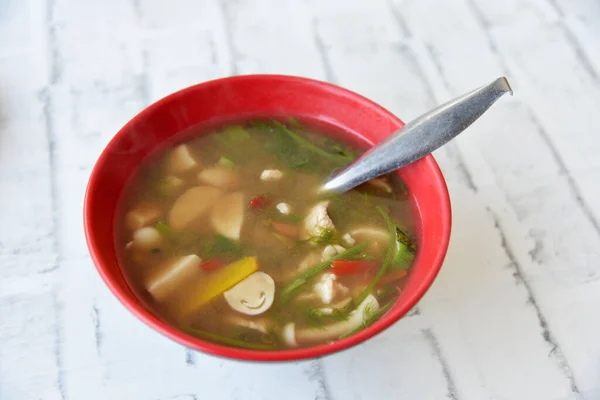 Podroby Wieprzowe Esarn Ziołami Curry Northern Thai Spicy Soup — Zdjęcie stockowe