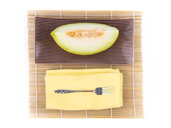 Galia Melon Sliced Ready Eat Top View — Stock Photo, Image