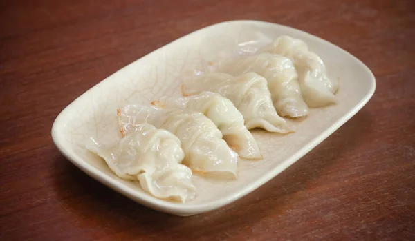 Gyoza Skålen Japanska Stekta Dumplings — Stockfoto