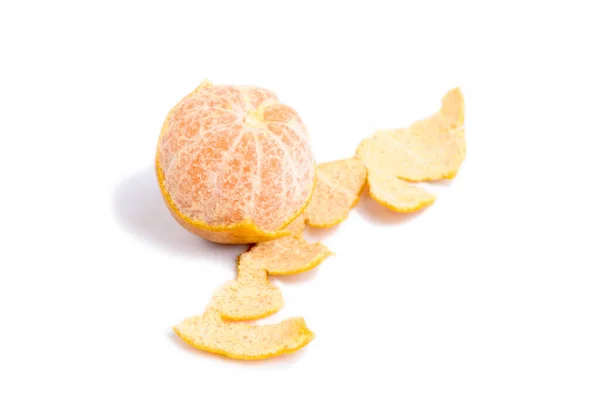 Peeled Tangerine Isolated White Background — Stock Photo, Image