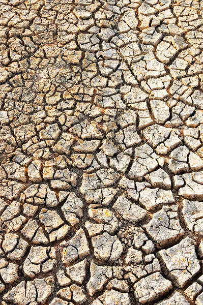 Gebarsten Land Achtergrond Bovenaanzicht Droogte Concept — Stockfoto