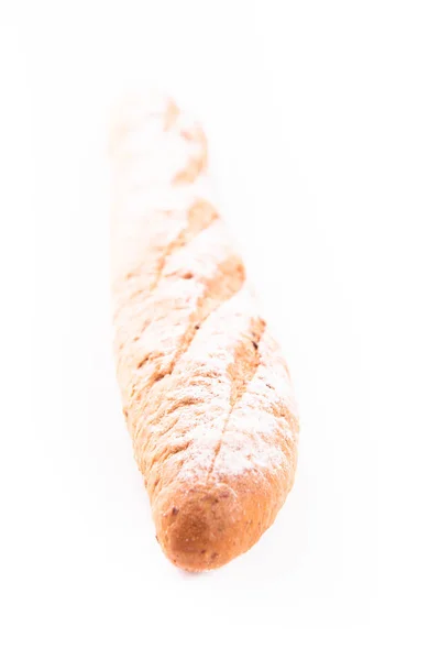 Довгий Хліб Ізольований Білому Тлі — стокове фото