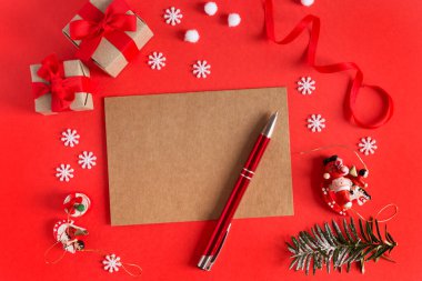 Noel Baba 'ya mektup yazdığın için boş kağıt ya da mutlu Noeller.