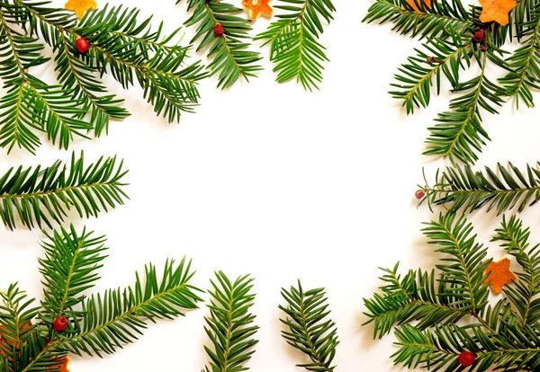 Diseño de la frontera de Navidad en el fondo blanco — Foto de Stock