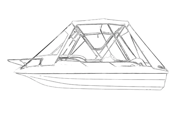 Контуры моторной лодки — стоковое фото