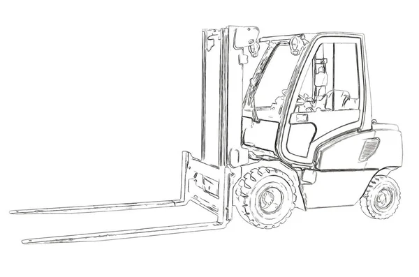 Outlines of the forklift — Stock Photo, Image