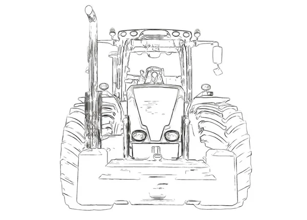 Kontury ciągnika rolniczego — Zdjęcie stockowe