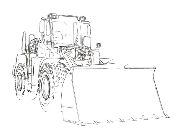 Kontury buldożer — Zdjęcie stockowe