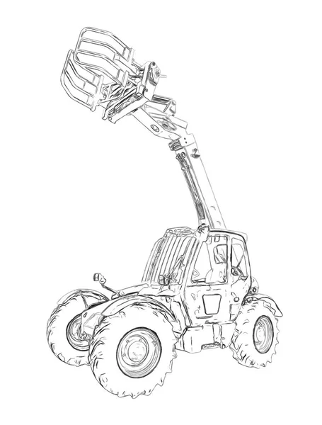 Outlines of the telescopic handler — Stock Photo, Image