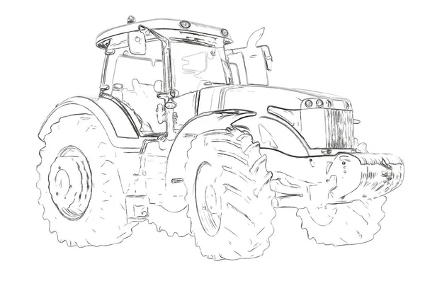 Obrysy zemědělského traktoru — Stock fotografie
