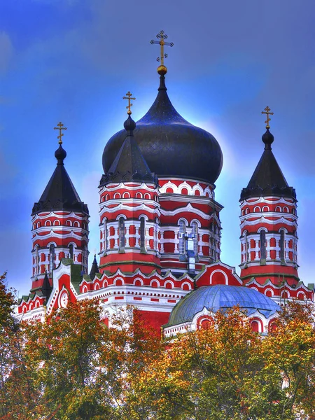 Beautiful church in the evening at sunset — Stock Photo, Image