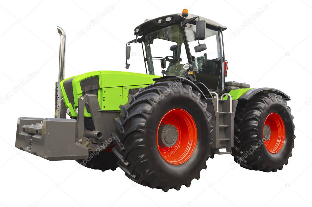 Agricultural tractor isolated on a white background