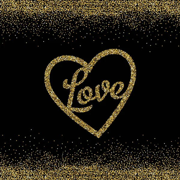 Glitter Love hart — Stockvector
