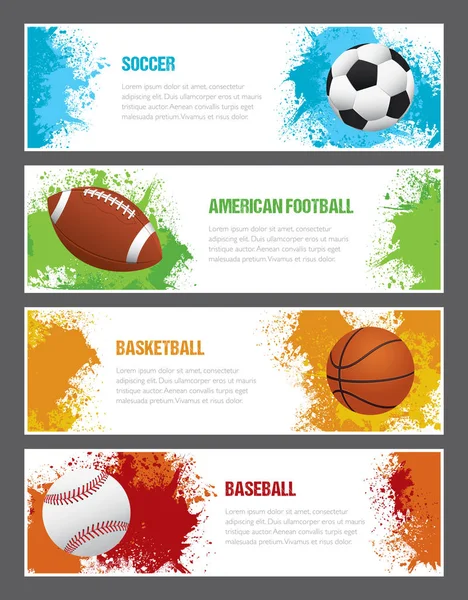 Grunge Sports Banners — Stock Vector