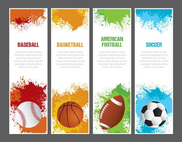 Grunge Sports Banners — Stock Vector