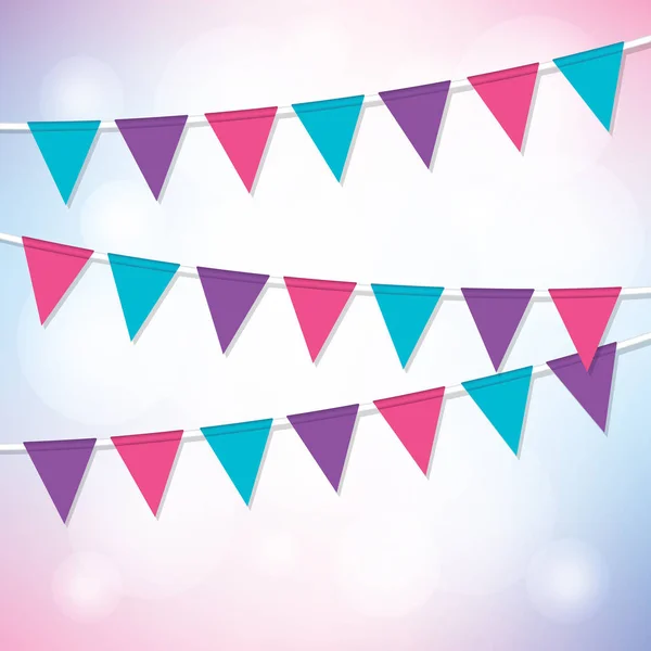 Vector Party Bunting pe un fundal luminos — Vector de stoc