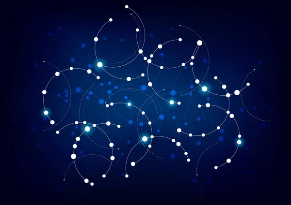 파란과 백색 기술 네트워크 디자인 — 스톡 벡터