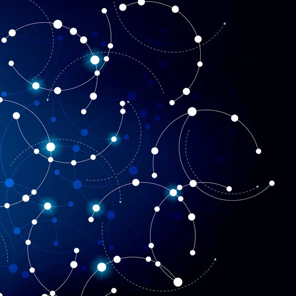파란과 백색 기술 네트워크 디자인 — 스톡 벡터