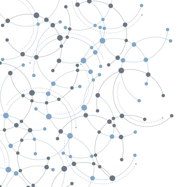 Blaues und graues technisches Netzwerkdesign — Stockvektor