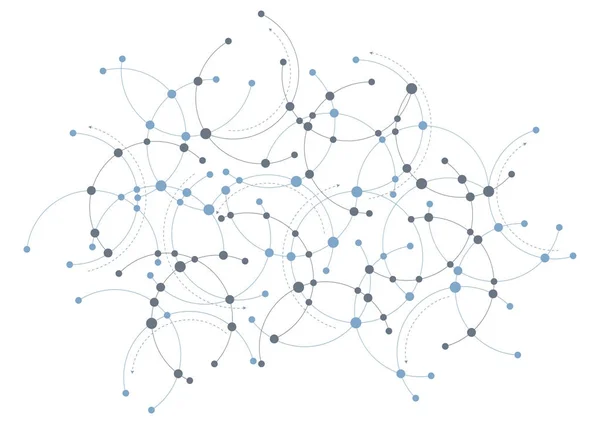 파란색과 회색 기술 네트워크 디자인 — 스톡 벡터
