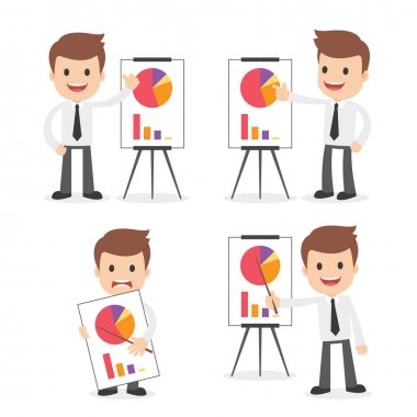 Komik karikatür işadamı grafik ile