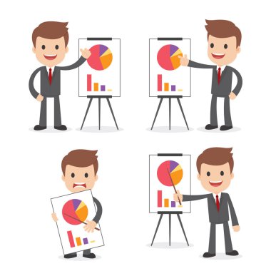 Komik karikatür işadamı grafik ile