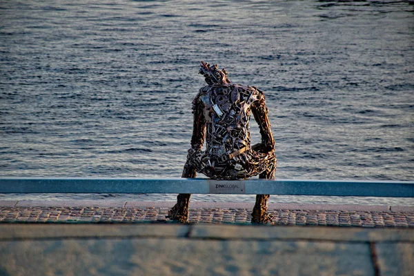 COPENHAGEN, DENMARK - SEPTEMBER 18, 2015: Patung seni jalanan di Copanhagen dirancang oleh Kim Michael — Stok Foto