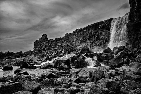 Oxarafoss inthingvellir Національний парк в Ісландії — стокове фото