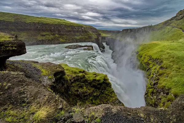 Gullfoss vattenfall på Island — Stockfoto