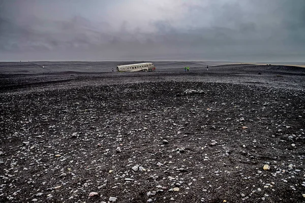 Epava unui avion abandonat în Islanda — Fotografie, imagine de stoc