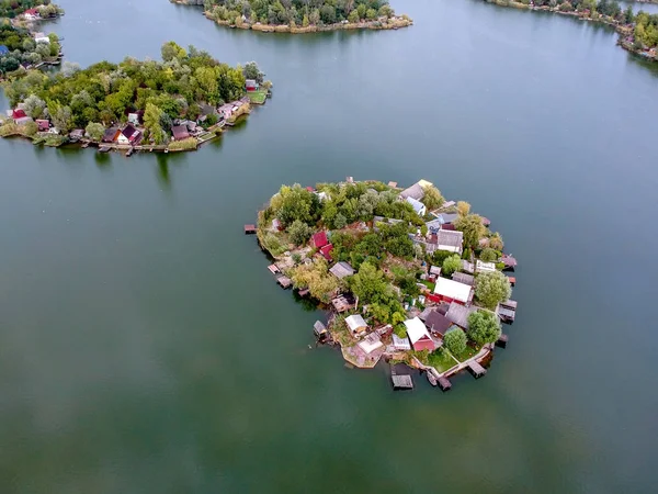 Veduta aerea di una piccola isola — Foto Stock