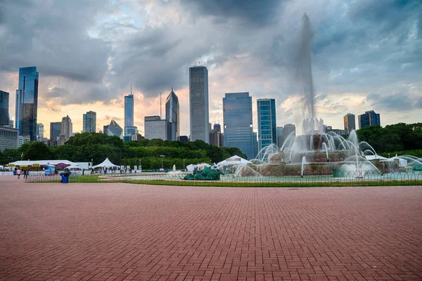 Buckingham Çeşmesi grant Park, chicago — Stok fotoğraf