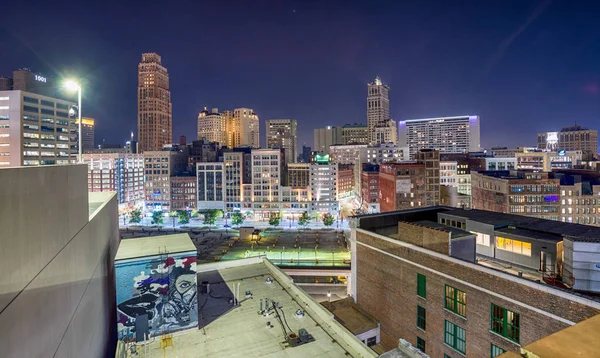 Vista del centro de Detroit, Estados Unidos — Foto de Stock