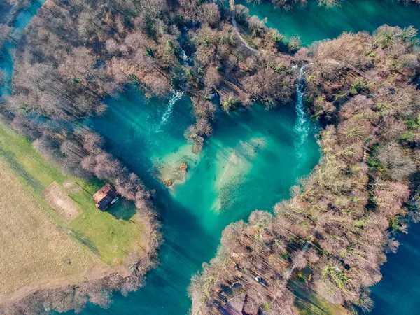 Szív alakú öböl az Una folyón Bosznia-Hercegovinában — Stock Fotó