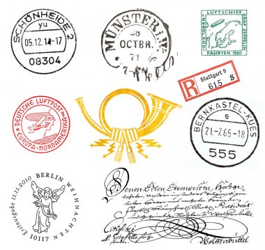 Postage stamps and labels from Germany clipart