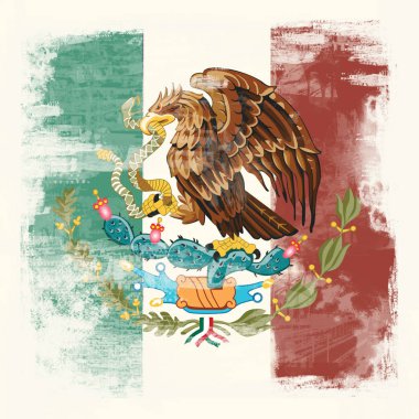 Grunge flag of Mexico clipart