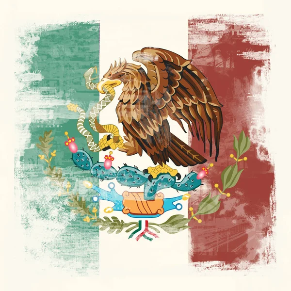 Bandeira grunge do México Imagens Royalty-Free