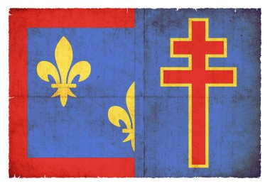 Fransız Ayrılış Indre-et-Loire bayrağı grunge stilinde oluşturuldu