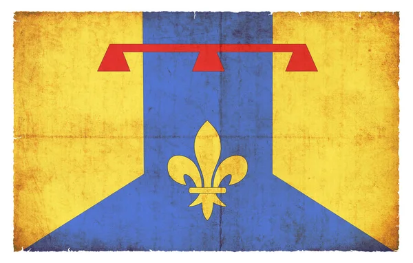 Flagga Det Franska Departementet Bouches Rhone Skapas Grunge Stil — Stockfoto