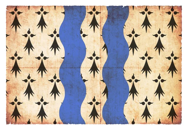 Flagge Des Französischen Departements Ille Vilaine Grunge Stil — Stockfoto